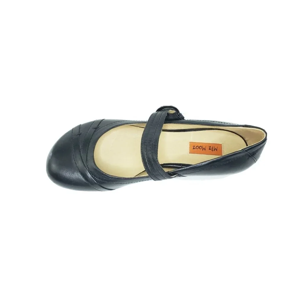 Miz Mooz Classic Black Mary Jane Flat Shoe